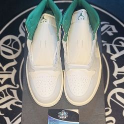 Jordan 1 Retro Hi  “White Platinum Pine Green! 