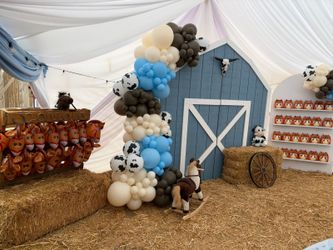 Balloon arch and party decorations