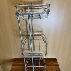 3-Tier Standing Metal Bathroom Organizer 