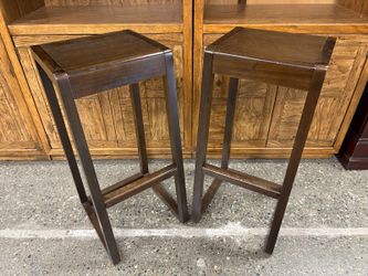 WEST ELM Alto Dark Wood Bar Stool (Set of 2)