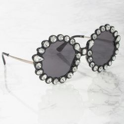 Adorable Fashion Sunglasses UV400 Protection with Rhinestones 
