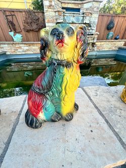 Staffordshire spaniel Ceramic dog chalkware