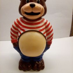 Vintage Potbelly plastic Bear Coin Bank JSNY