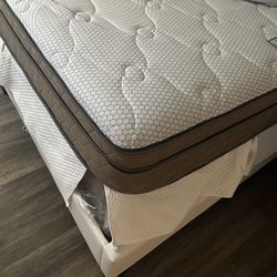 Queen Bed Frame with Mattress and Box spring Set