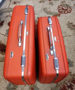 Vintage MCM Two Piece Luggage Set with Keys