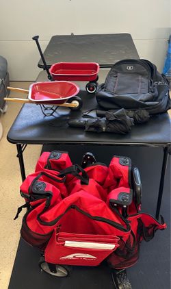 Outdoor equipment bundle wagon tables backpack