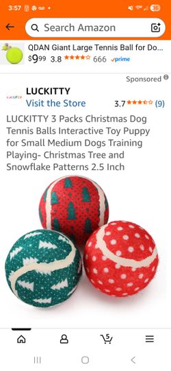 Luckitty  3 Pack Christmas Dog Tennis  Balls