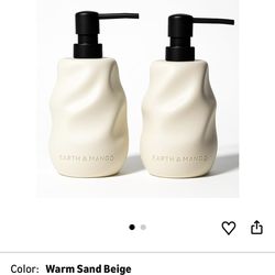 Earth & Mango Dish Soap Dispenser Set for Kitchen Sink - 2 Sizes (200ml & 150ml) - Modern Refillable Bottles for Dish Soap, Hand Soap, or Lotion - Sty