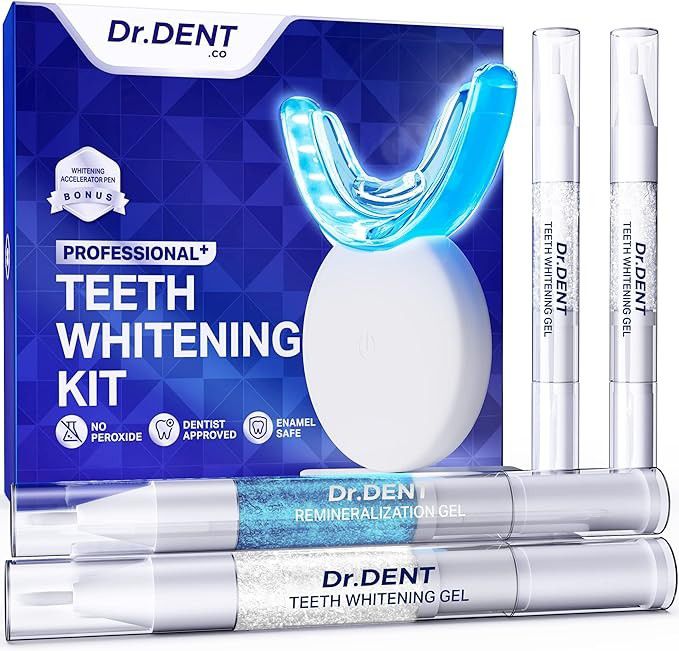 Professional LED Teeth Whitening Kit - Carbamide Peroxde Sensitivity Free Formula - (3) Teeth Whitening Gel Pens 30+ Whitening Sessions 