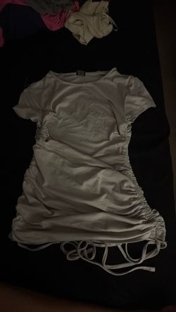 grey ruffled dress size small