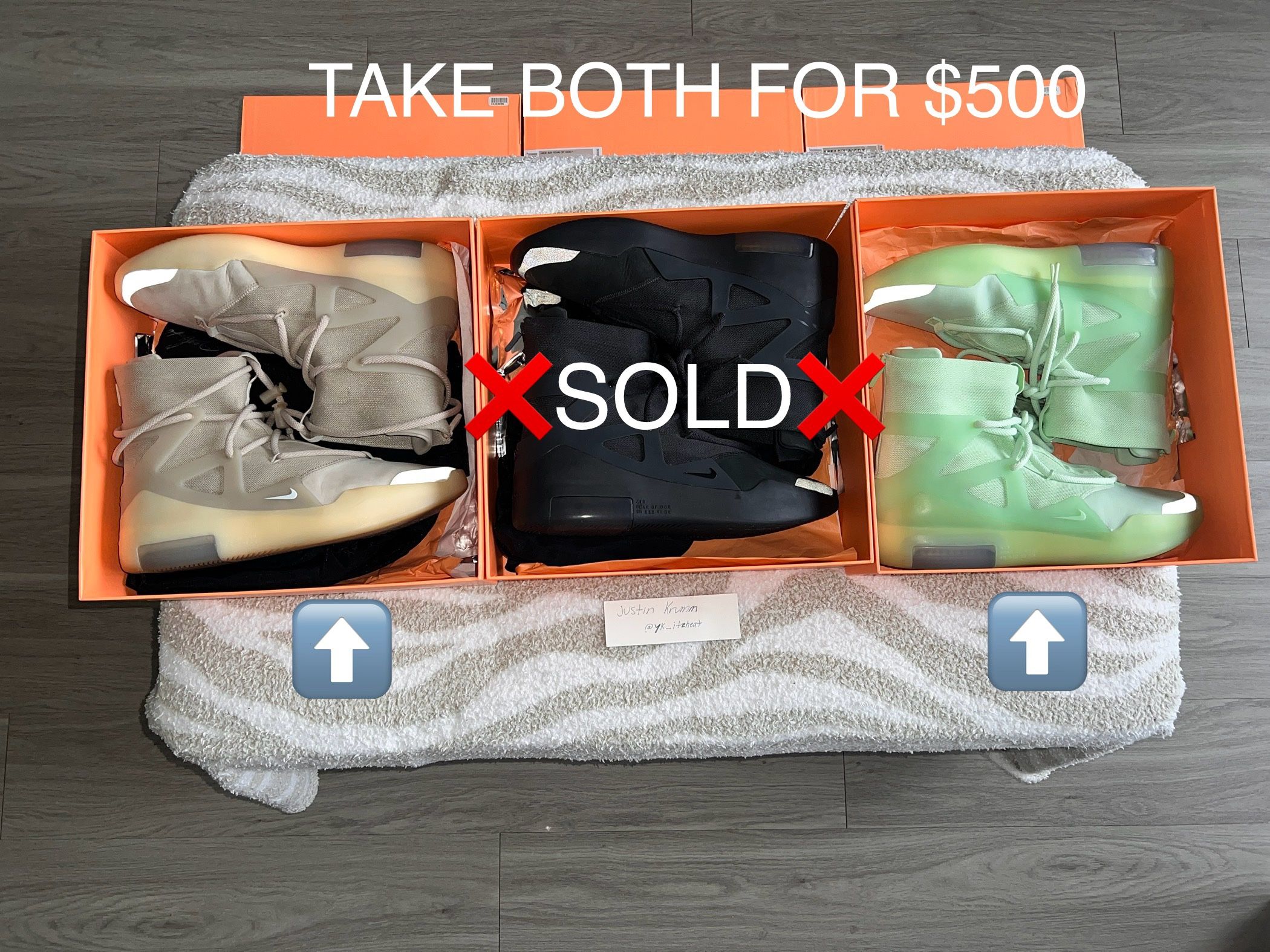 FOG 1. 2 Pairs $500 Size 11