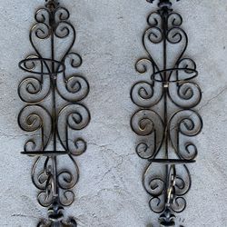 2 Metal Wall Candle Holders