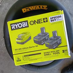 RYOBI ONE+ 18V Lithium-Ion 4.0 Ah Battery (2-Pack) and Charger Kit