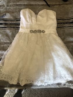 Windsor white strapless dress
