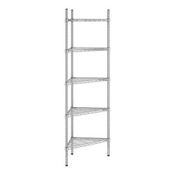 Regency 18" NSF Chrome Triangle 5-Shelf Kit with 74" Posts and included feet