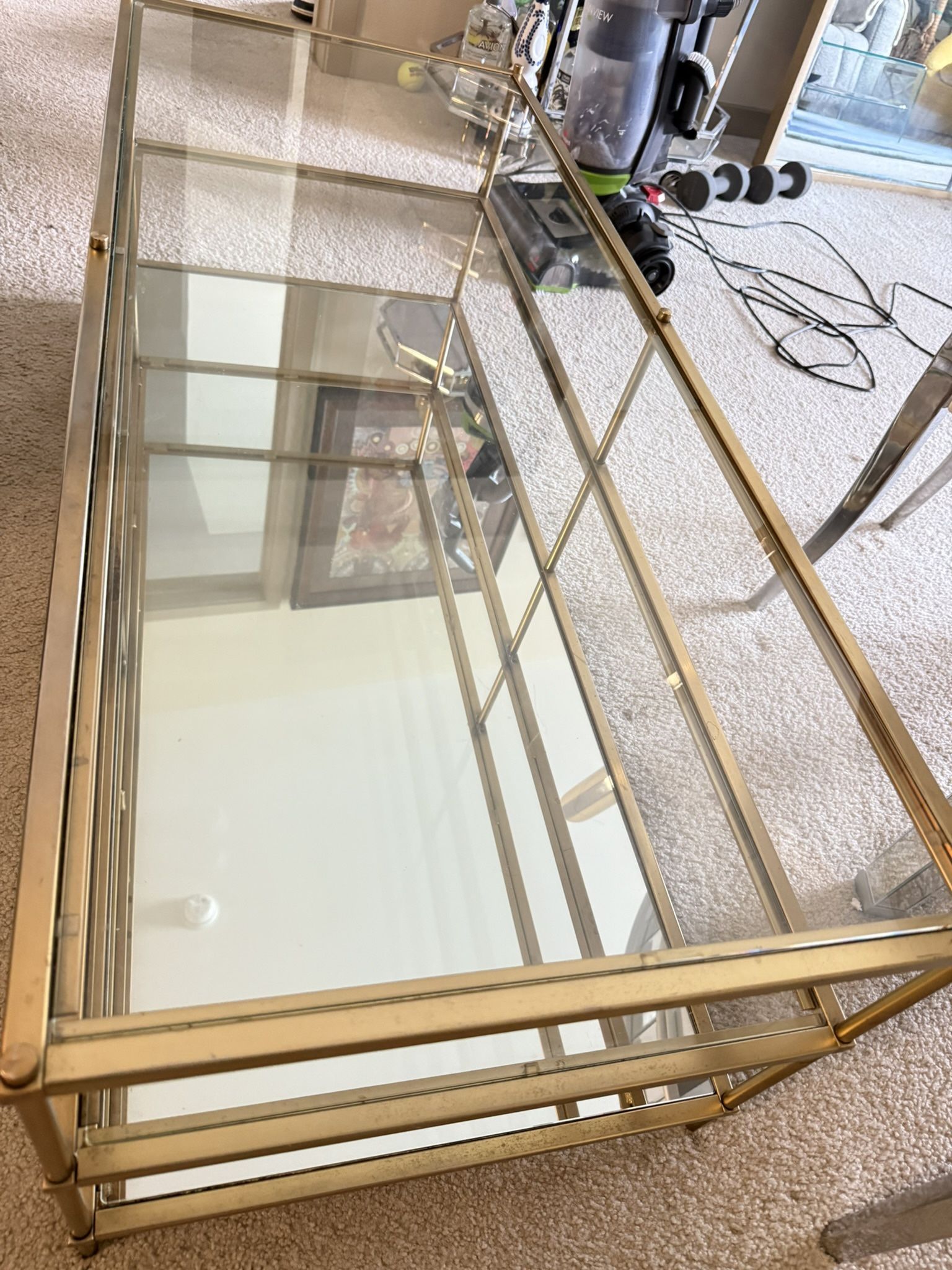 West Elm Glass & Mirror Coffee Table 