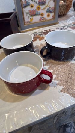 Speckled camping style mugs