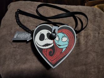 Disney Nightmare Before Christmas Jack And Sally Forever Heart Crossbody Bag