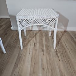 White Wicker Table