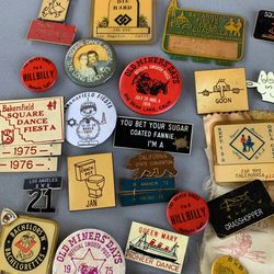 Old 70’s Pin Buttons And Name Tags