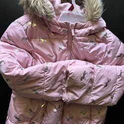 Girls Pink Coat With Fleece Hoodie Inside Tcp Size Xxl 16