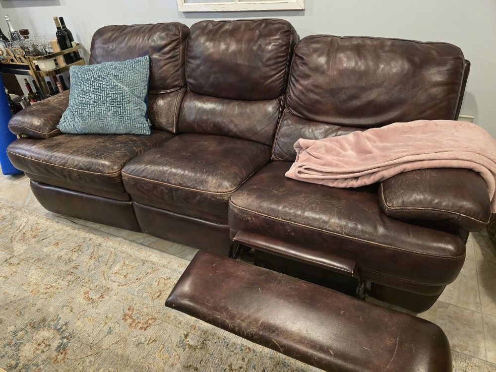 Real Leather Reclining Sofas 