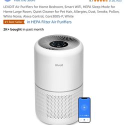 LEVOIT Air Purifiers for Home Bedroom, Smart WiFi, HEPA