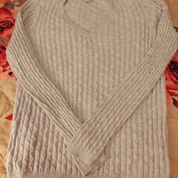 Gray Cable Knit Sweater 