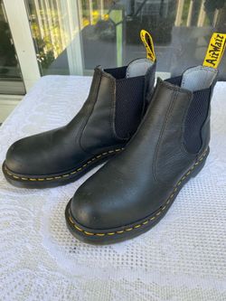 Dr. Martens Black Leather Arbor Women's Steel Toe Work Boots Size 7 Chelsea