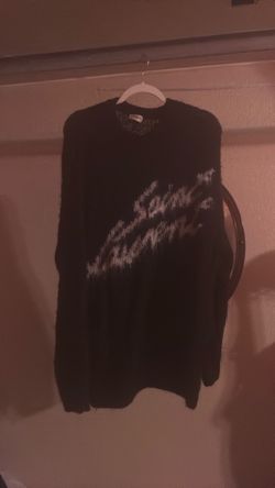 Saint Laurent Black Mohair Knit Sweater size L