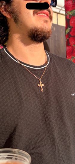 14k gold rope chain + cross pendant