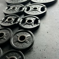 Rubber Coated Olympic Weights For Home Gym Weight Set 