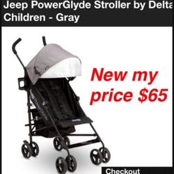 New in box jeep stroller light weight  black & gray $65 firm Cash only east Palmdale 
