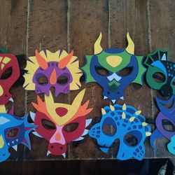 Kids Felt Dragon Masks - Pack Of 8