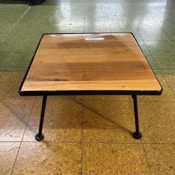 Mid-Century Modern Square (22” L x 22” W x 12.5” High) Wooden Metal Side End Table