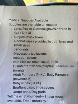 Medical supplies