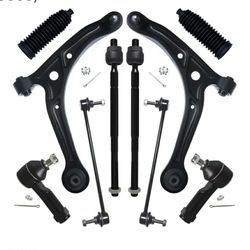 New 10Pc Front End Suspension Kit Fit For 2002 2003 2004 Honda Odyssey, 2 Lower Control Arm w/Ball Joint 2 Sway Bar Link 4 Outer & Inner Tie Rod End 2