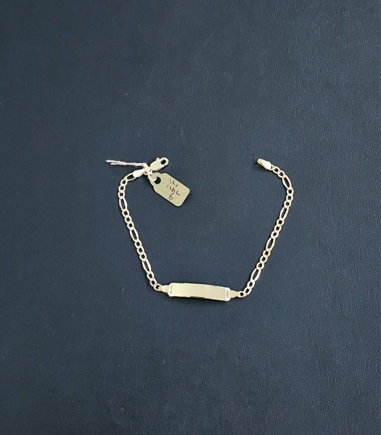 14k Gold Kid Bracelet 6 Inch