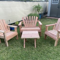 4 Piece Set Redwood Outdoor Furniture 
