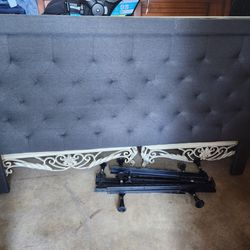 King Size Bed Frame with Headboard Hardware & King Size Box Springs
