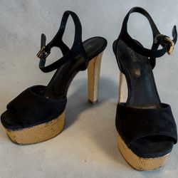 Size 6 Michael Kors Black Suede Platform Heels