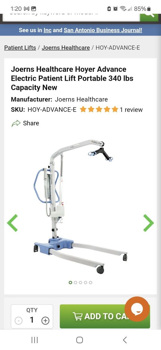 Hoyer Advance 340 Electric Patient Lift ** LIGHTLY USED **