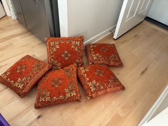 orange indian style pillows