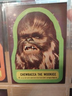 1977 Star Wars Chewbacca Wookiee Sticker Card #4