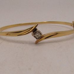 [cash Only] Vintage 14k Gold Women’s Bracelet/ Princess Cut .13 Qrt
