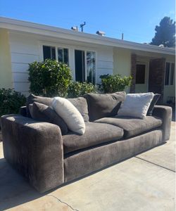Potato Barn / JMD Deep Lounge Estate Sofa – Charcoal Plush Chenille