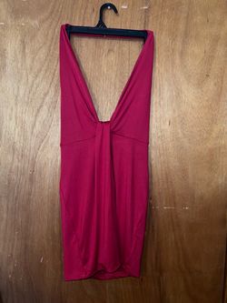 Red Deep V-Neck Mini Dress