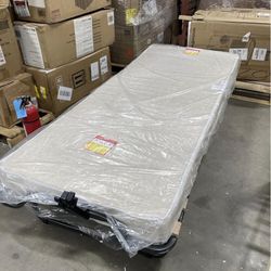 New Folding Bed with Mattress for Adults, Rollaway Guest Beds w/Memory Foam Mattress & Metal Frame