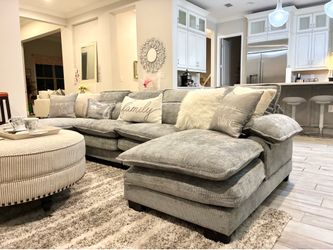 Gorgeous Grey Double Chaise Sectional sofa