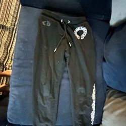 black Chrome Hearts sweatpants. S